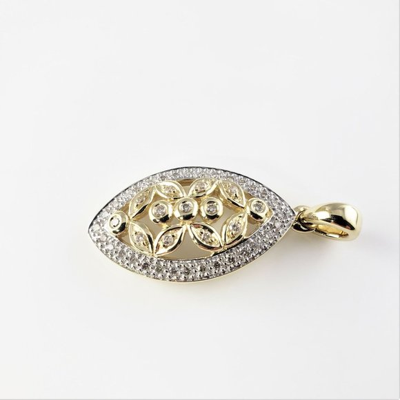 14 Karat Yellow and White Gold Diamond Pendant - Picture 2 of 9